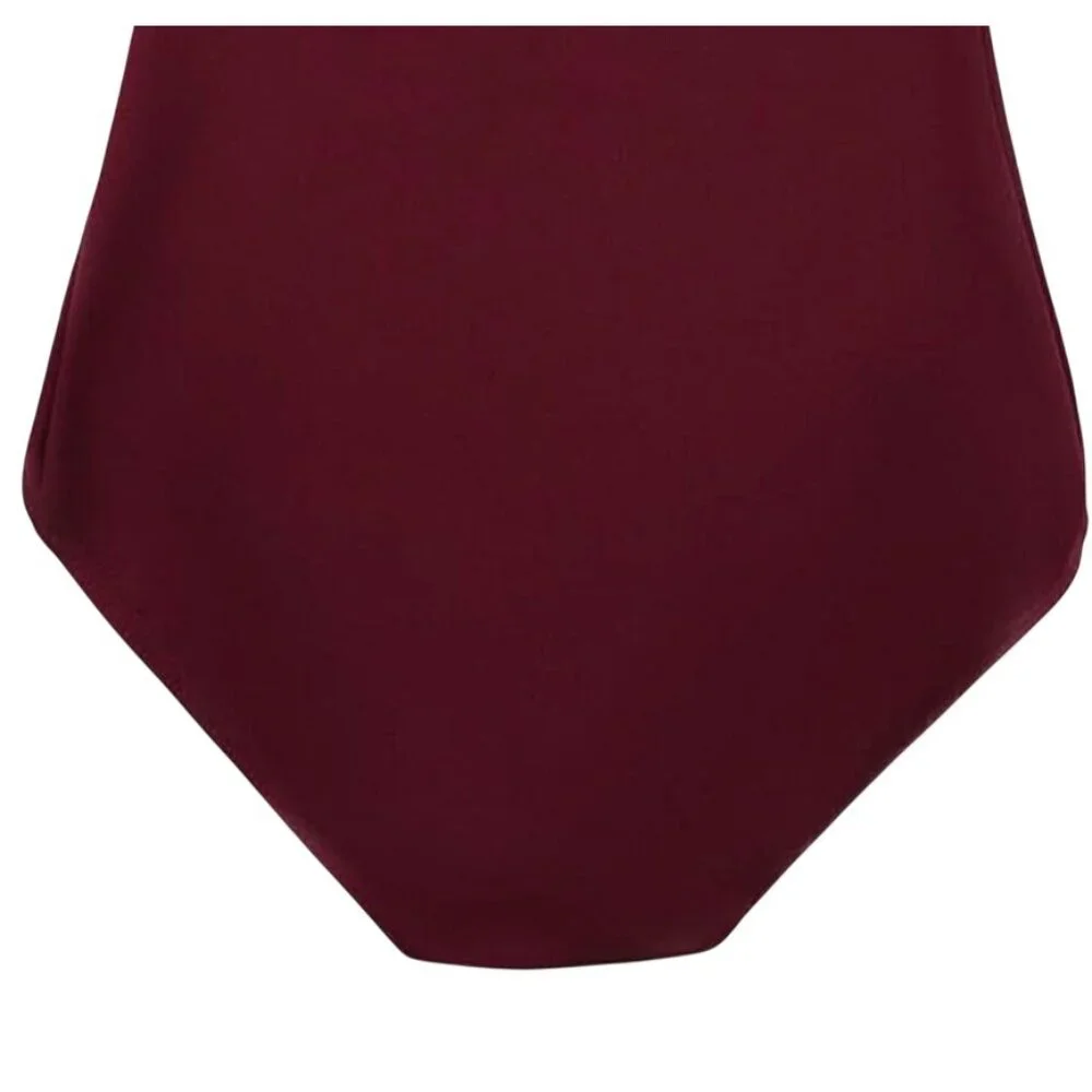 Danskin Childs S 4-6 Leotard Maroon Short Sleeve Scoop Neck Dance